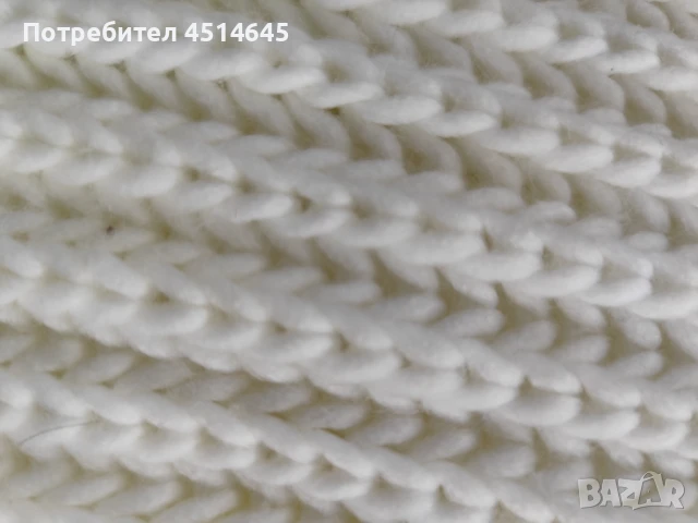 Шал НОВ бял плетен 180/20, снимка 2 - Шалове - 51223430