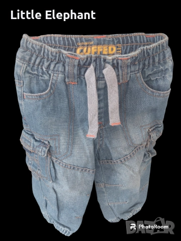 Спортен деним дънки за момченце на 9-12 мес с повече джобчета,Англия/нови
