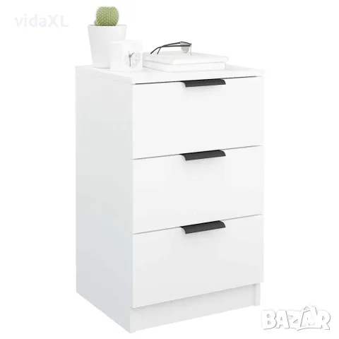 vidaXL Нощни шкафчета, 2 бр, Бял, 40x36x65 см, снимка 9 - Шкафове - 56147966