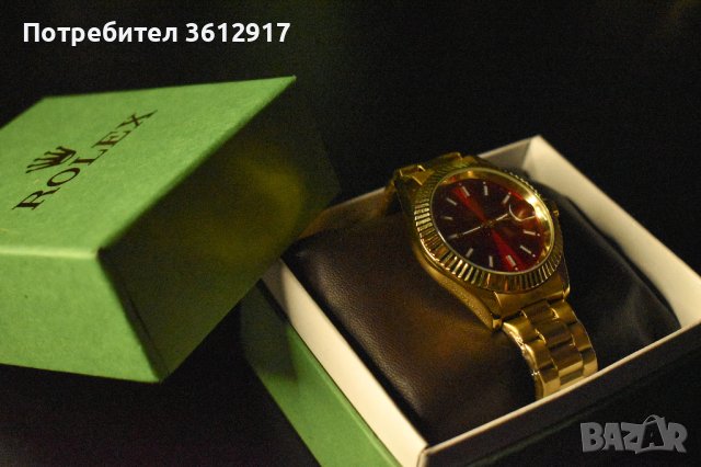 Rolex Oyster Perpetual Date Quartz - Златно с Червено, снимка 2 - Мъжки - 42369027