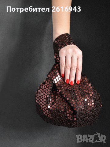 Вечерна дамска чанта от пайети с оригинален дизайн, снимка 16 - Чанти - 39010700