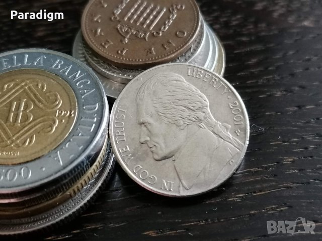 Монета - САЩ - 5 цента | 2001г., снимка 2 - Нумизматика и бонистика - 34414139