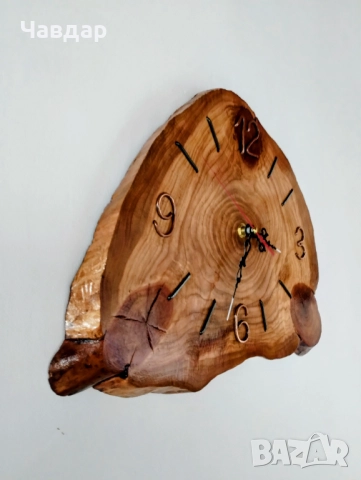 Ръчно изработен дървен стенен часовник, снимка 3 - Декорация за дома - 52750122
