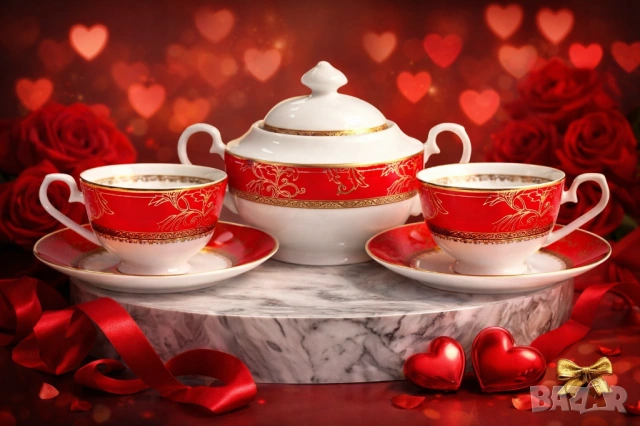 Винтидж чаши за кафе от фин костен порцелан, снимка 10 - Подаръци за юбилей - 33167370