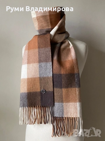 Мъжки, кариран шал от 100 % кашмир/ вълна, снимка 18 - Шалове - 48382070