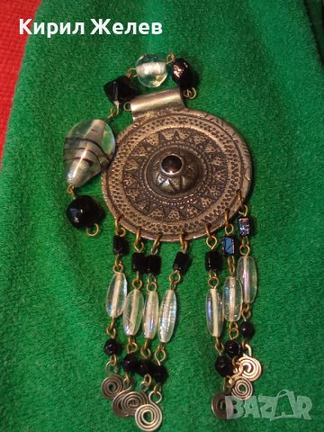 ПОСРЕБРЕН ЕТНО АРТ МЕДАЛЬОН с КРАСИВИ ВИСУЛКИ и ОРНАМЕНТИКА 19581, снимка 2 - Колиета, медальони, синджири - 33792363