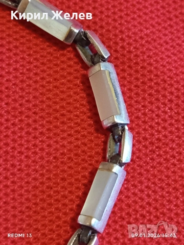 Сребърна гривна тип Кламер с Седеф подходящ аксесоар за ежедневието 52608, снимка 5 - Гривни - 53044781