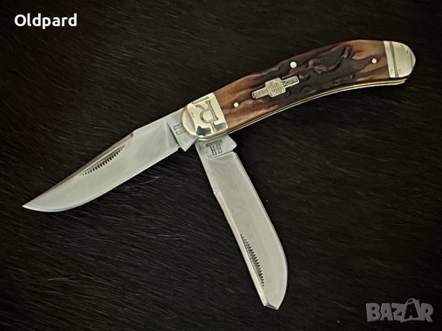 Колекционерски сгъваем нож (Sowbelly Trapper Stag Bone).RR1907, снимка 3 - Ножове - 41828343
