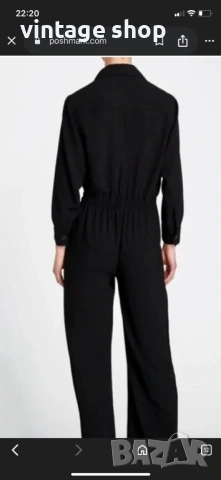 Черен гащеризон Zara с ефектен цип, размермS/M, снимка 14 - Гащеризони - 53687440