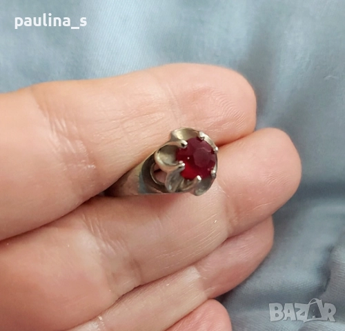 Два различни броя / Винтидж Сребърен пръстен с Гранати и Цитрини и с гранат / проба 925  , снимка 14 - Пръстени - 23991114