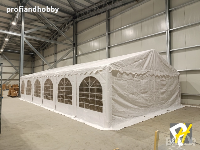 Професионална шатра 6x14м, PVC 500г/м2 - бяла