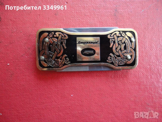 Уникален позлатен нож Eka Sweden с емайл, снимка 8 - Ножове - 51294894