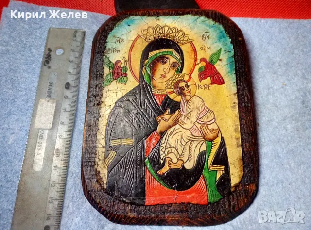ПРЕСВЕТА БОГОРОДИЦА с МЛАДЕНЕЦА ИЗТОЧНОПРАВСЛАВНА ИКОНА на ДЪРВО ХУДОЖЕСТВЕНА РЪЧНА РАБОТА 47640, снимка 9 - Икони - 47908817