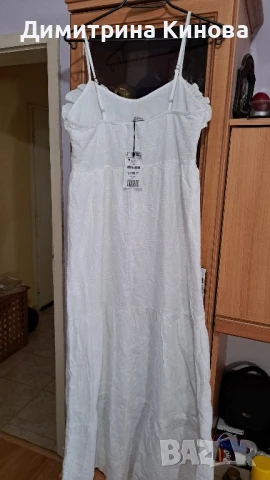 бяла рокля STRADIVARIUS-M 38, снимка 5 - Рокли - 51017812