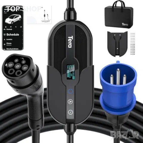Tera Smart Portable EV Charger 7.6kW Type 2 EV Charger CE & TÜV 32A 240V APP WiFi Bluetooth, снимка 6 - Друга електроника - 48723911