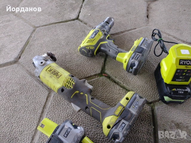 Продавам сет на Ryobi Li-Ion ъглошлайф и винтоверт на батерии, снимка 6 - Винтоверти - 52892539