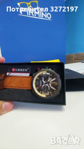 CURREN - Луксозен кварцов часовник,хронограф,дата,кожена каишка, снимка 7 - Мъжки - 41422407
