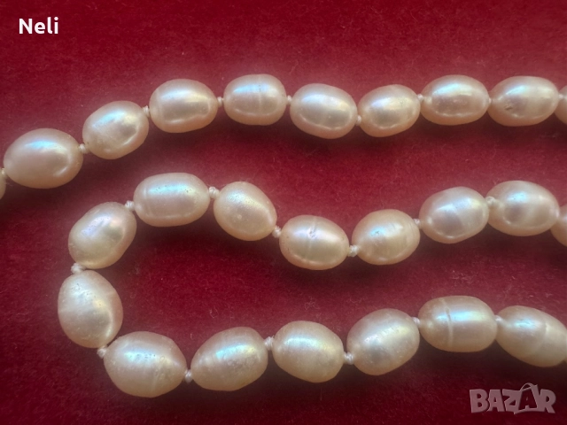 Огърлица естествени перли, снимка 2 - Колиета, медальони, синджири - 51721472