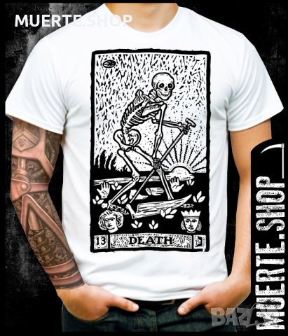 Тениска с щампа DEATH TARO CARD
