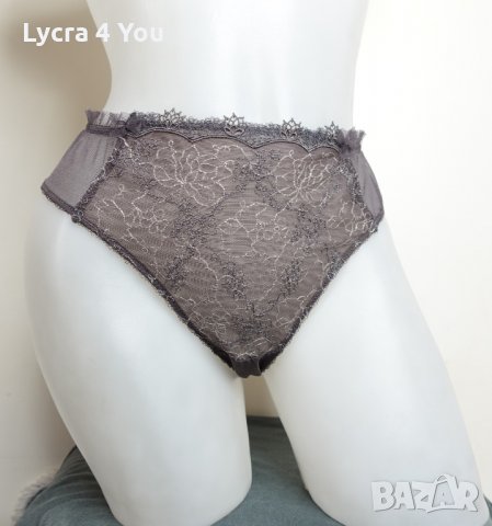 L сиви тюлени бикини с бяла бродерия отпред, снимка 1