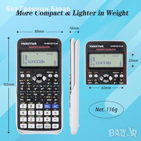 Нов научен Калкулатор 417 функции, 2 линии дисплей, за училище и университет, снимка 4 - Друга електроника - 53685651