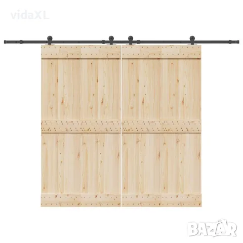 vidaXL Комплект механизъм за плъзгаща врата, 305 см, стомана, черен, снимка 2 - Железария - 56146973