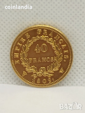 позлатена монета 40 франка репродукция 