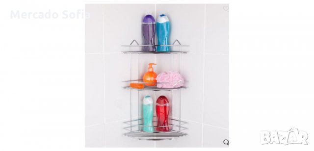 Ъглов рафт за баня, 3 нива, снимка 2 - Органайзери - 33777557