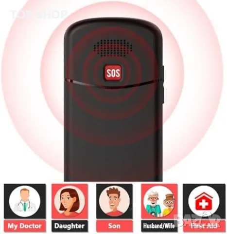 Нов Мобилен телефон с големи бутони за възрастни Отключен SOS бутон, снимка 6 - Телефони с две сим карти - 49409718