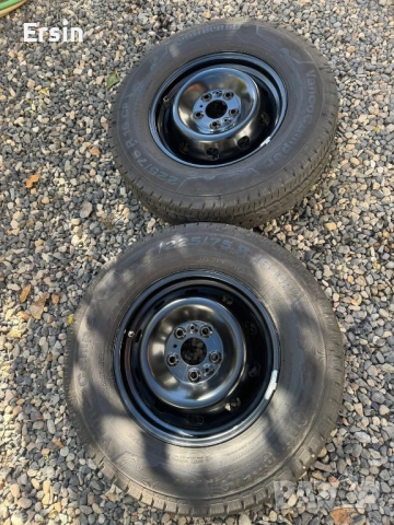 Оригинални железни джанти с гуми ( 2 броя ) Джанти : 5х118 - 16 ки  Гуми : 225 75 16 CP Continental , снимка 11 - Гуми и джанти - 53173265