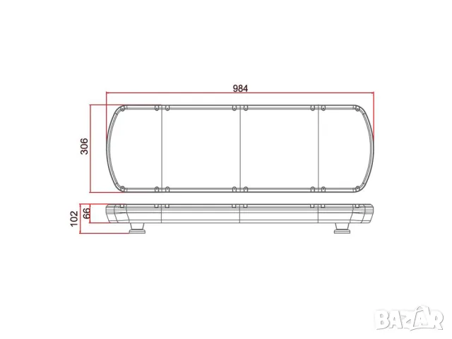 LED аварийна светлинна греда Ayfar 12-24V 64W 984 mm, снимка 4 - Аксесоари и консумативи - 55868575