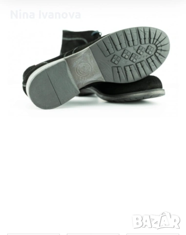 Дамски кларкове от естествен велур черен цвят, снимка 2 - Дамски боти - 53092618