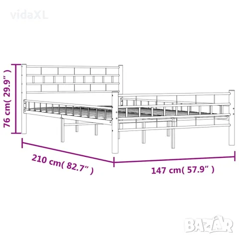 vidaXL Рамка за легло, бяла, метал, 140x200 cм, снимка 10 - Спални и легла - 56146497