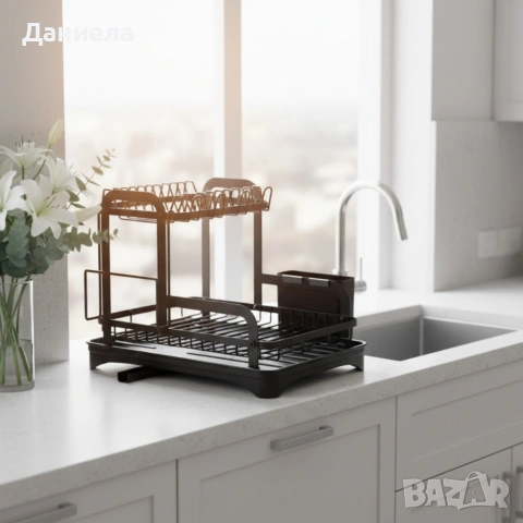 Сушилник за съдове с оттичане на водата, XXL, снимка 3 - Съдове за готвене - 53163637