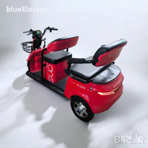 Електрическа Триместна Триколка blueElectric POWER LUX CAYENNE 2500W | 48V | 25AH | RED, снимка 5 - Мотоциклети и мототехника - 49745529