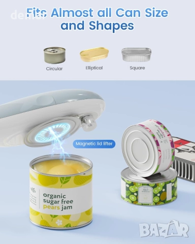 Електрическа отварачка за консерви AKINGUAR, автоматична отварачка за консерви, снимка 3 - Други стоки за дома - 51786648