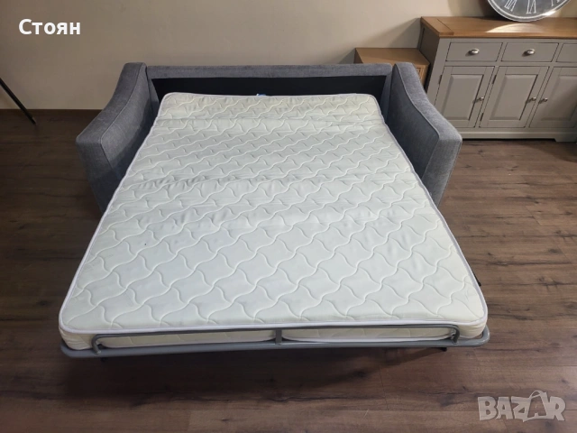 Сив диван от плат тройка с функция сън "Optimus", снимка 11 - Дивани и мека мебел - 53698952