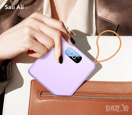 DPLUS 10000mAh Външна Батерия Power Bank Вграден Кабел Type C Дисплей, снимка 6 - Външни батерии - 53658019