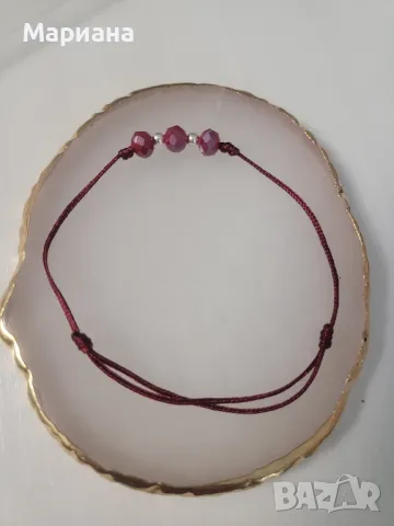 гривна от конец с камъни и сребърни топчета, снимка 13 - Гривни - 46701350