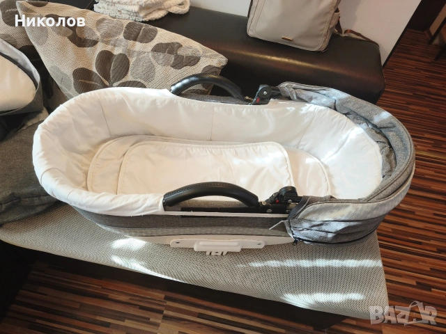 Комбинирана количка 3в1 LORELLI Premium POLAND MIA AIR LIGHT&DARK GREY, снимка 4 - Детски колички - 53105122