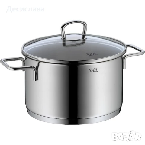 Комплект 3 тенджери Silit Alicante, Стъклени капаци, Сребърен, снимка 5 - Съдове за готвене - 50748410
