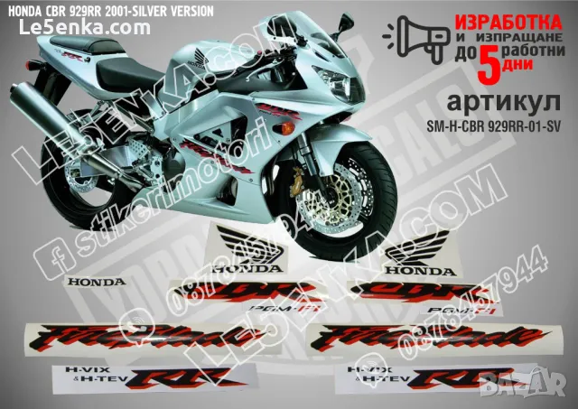 HONDA CBR 929RR 2001-SILVER VERSION SM-H-CBR 929RR-01-SV