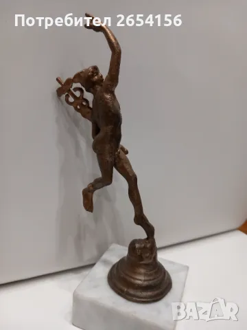 Меркурий бронзова или месингова пластика, снимка 7 - Статуетки - 47695414