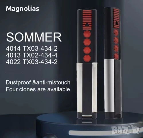 Дистанционно управление Sommer 434.42 Mhz за гаражни врати, порти, рампи, снимка 3 - Друга електроника - 53787683