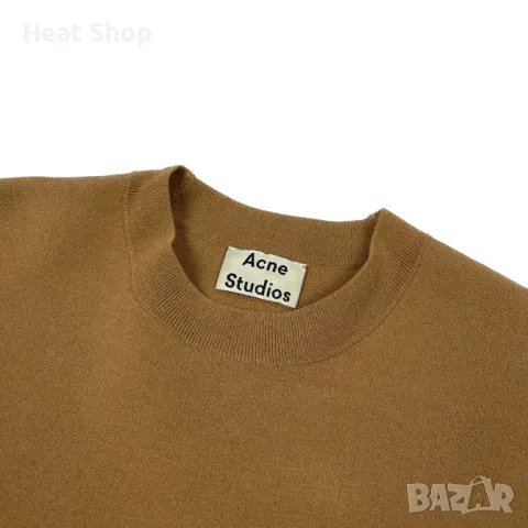 Дамска блуза Acne Studios Misty PSS15 Zipped Brown Sweater, снимка 3 - Блузи с дълъг ръкав и пуловери - 48576355