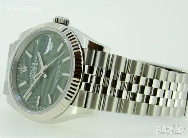 Rolex Datejust 36mm Steel Olive Green Palm Motif Automatic Дамски Различни Варианти, снимка 8 - Дамски - 48183154