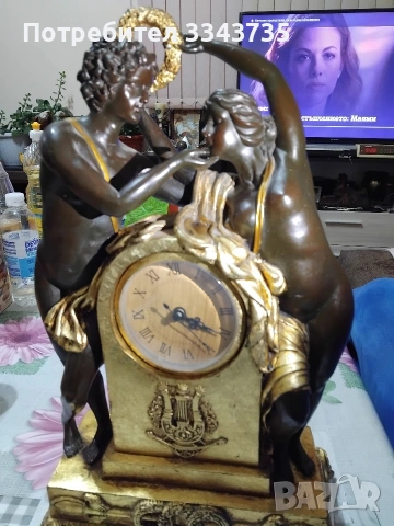 Фигуративен,античен,каминен часовник., снимка 2 - Антикварни и старинни предмети - 53523622