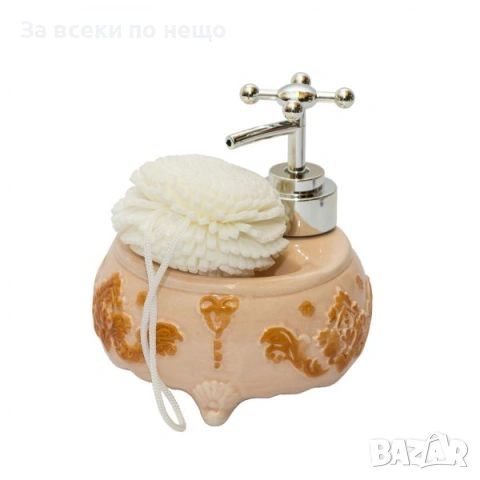 Керамичен диспенсър за течен сапун с поставка за гъба Код P1928, снимка 5 - Други стоки за дома - 53388883