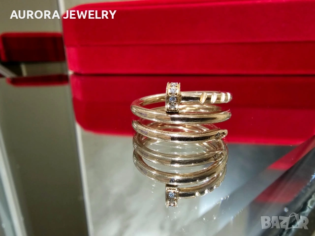 CARTIER Nail Juste un Clou Double Rose Gold Diamonds Пръстен Пирон