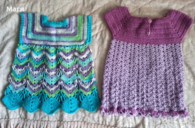 Детска дреха тип рокля плетена, снимка 2 - Детски рокли и поли - 51204071